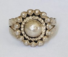 VINTAGE NATIVE AMERICAN NAVAJO STERLING SILVER BEAD BALL STAMPED RING SIZE 8