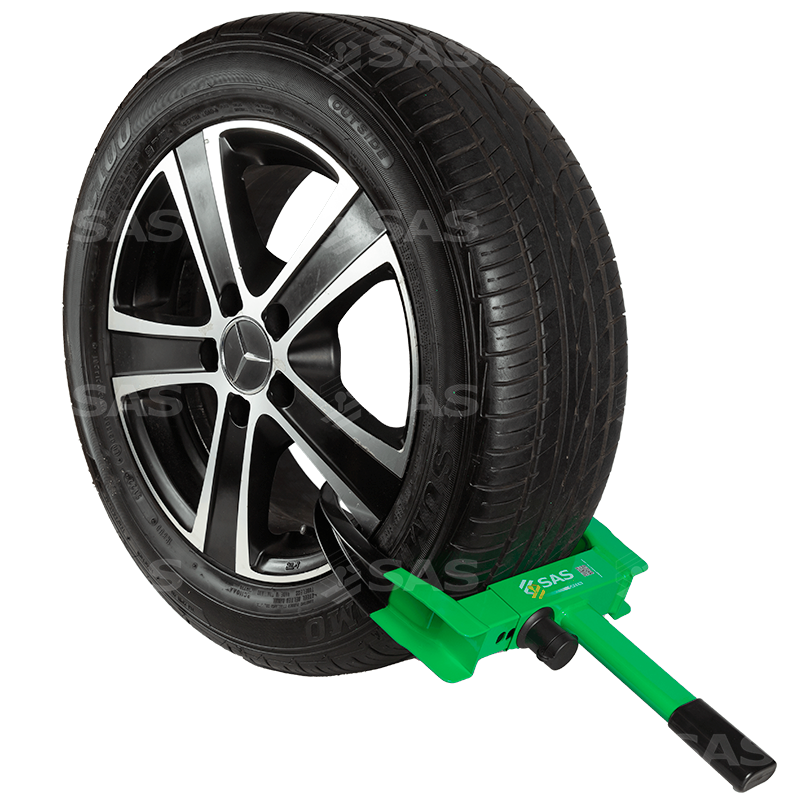 SAS Green V2 Wheel Clamp 165x13 175x14 Trailer Wheels Ifor Williams Horsebox