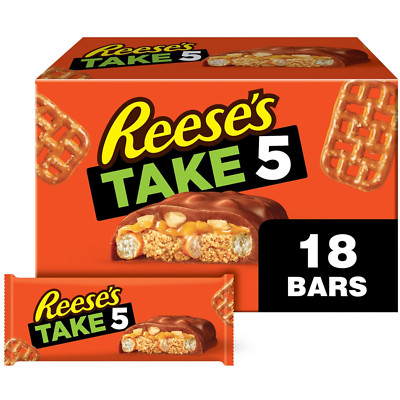 REESE'S TAKE 5 Pretzel Peanut and Chocolate Candy Bars 1.5 Oz 18 Count