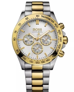 NEW Genuine HUGO BOSS Ikon Chronograph 46mm Stainless Steel Gold Watch 1512960
