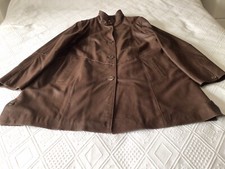 Ladies Leather Knee Length Coat Size 20 Used