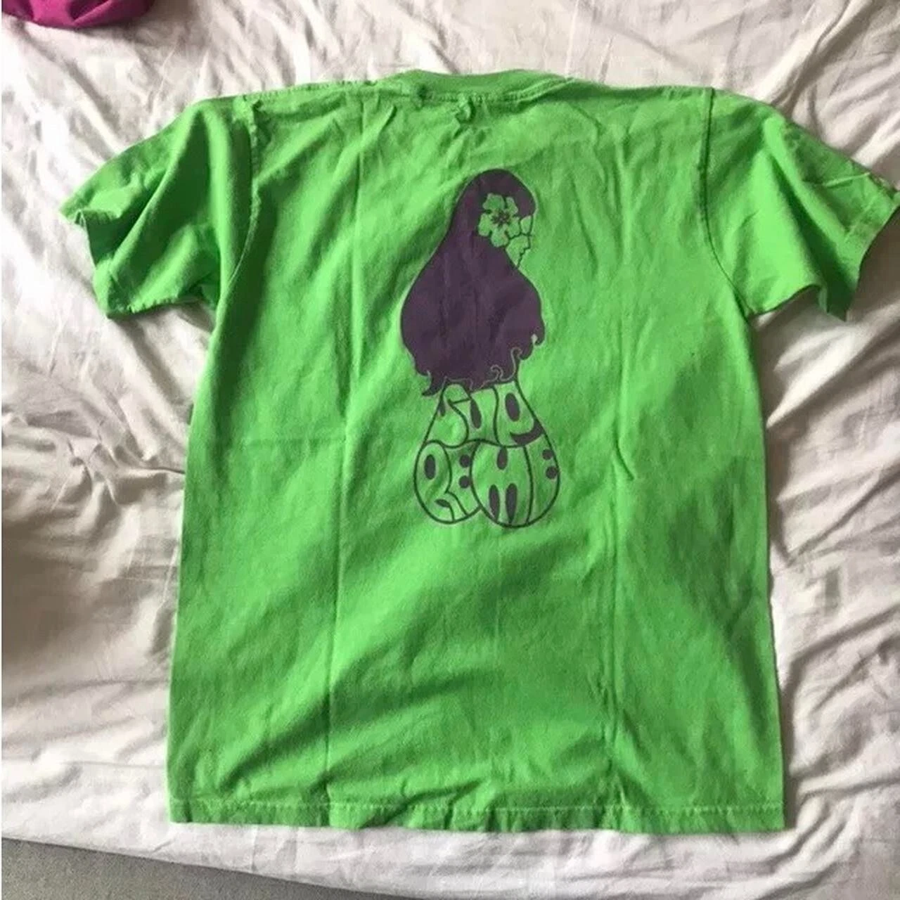 Tee shirt vintage vert suprême moyen hula hawaïen fille cul rare vintage ss05