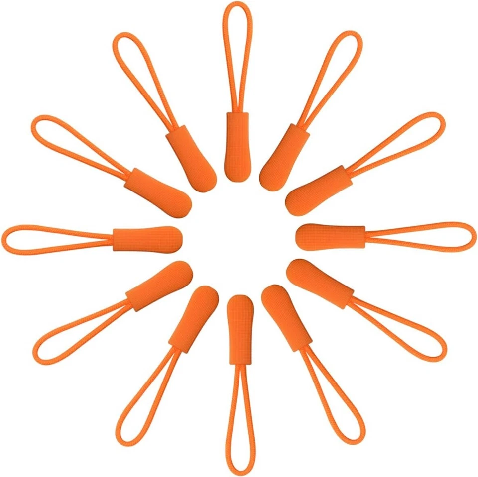 Tiradores de cremallera 20 piezas Tirador Cabeza Manija Repuesto Pestaña Etiquetas Cable Extensión Naranja Foto 4 de 4