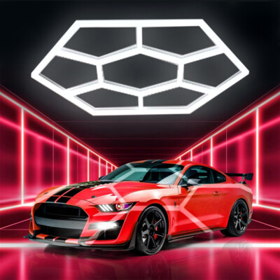 6500K Hexagon LED Röhren Werkstatt Garage Wand Decken Leuchte Beleuchtung Lampe