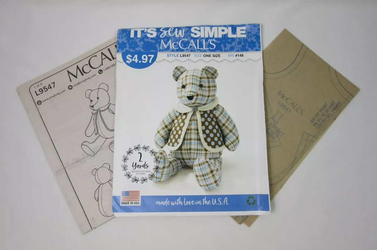 Memory bear pattern - B paper sewing pattern