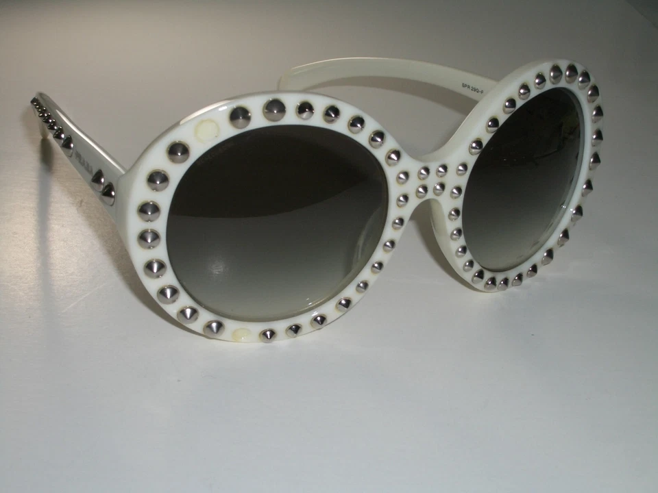 GAFAS DE SOL MUJER PRADA SPR 29Q-F 56[]21 7S3-0A7 140 TONO GRIS GRANDES BLANCAS REDONDAS Foto 2 de 4