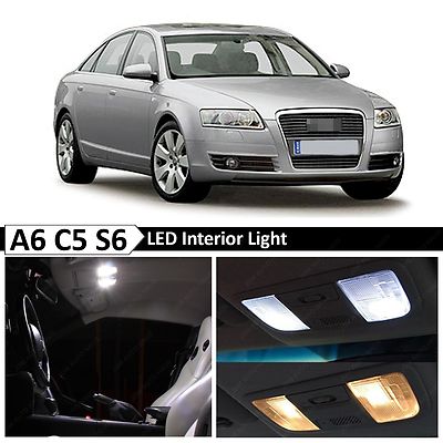 1998-2004 Audi A6 C5 S6 White Interior LED Lights Package Error Free