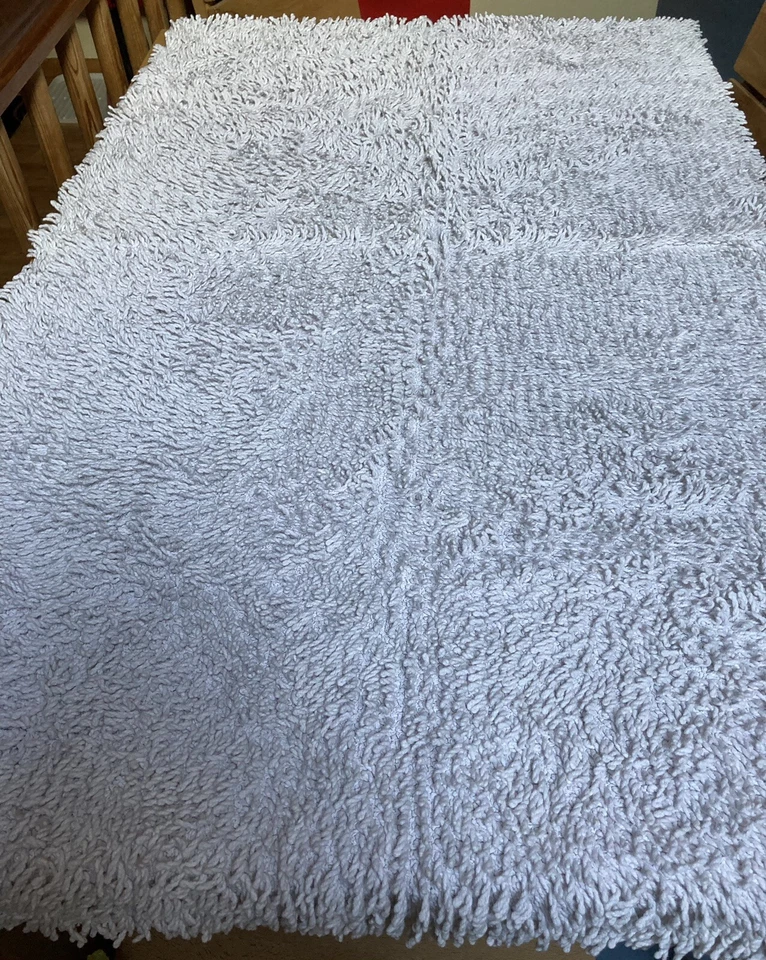 Bad Vorleger❗️Teppich/Matte weiß Länge 150× B 80 cm Baumwolle, Cotton 60°W