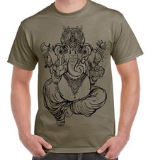 Ganesha Indianer Hindu Elefant Gott Hipster Large Print Herren T-Shirt