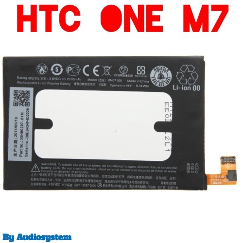 BATTERIA 2300Mah RICAMBIO PER HTC ONE M7 801E 801N BN07100 POLIMERI LITIO NUOVA - Foto 1 di 1