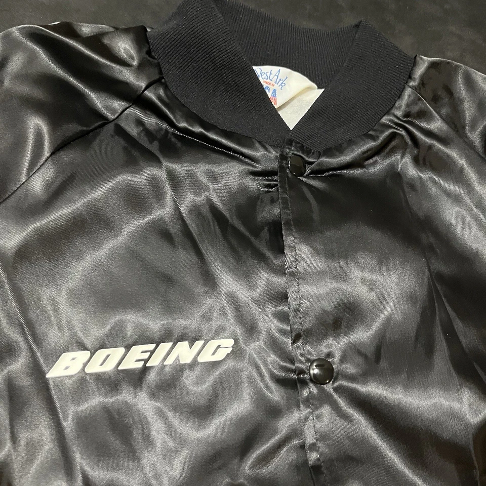 Boeing Jacket Vintage Chinook Helicopter 1970s 80s USA Made Flight Bomber satin - Image 4 of 4