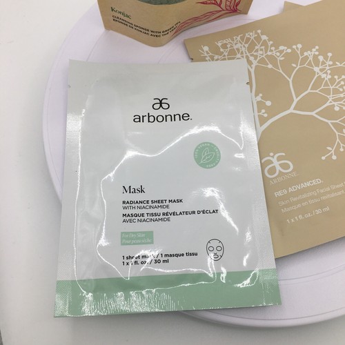Arbonne Re9 Advanced Skin Revitalising Facial Sheet Mask (3), Radiance, Konjac - Bild 3 von 8