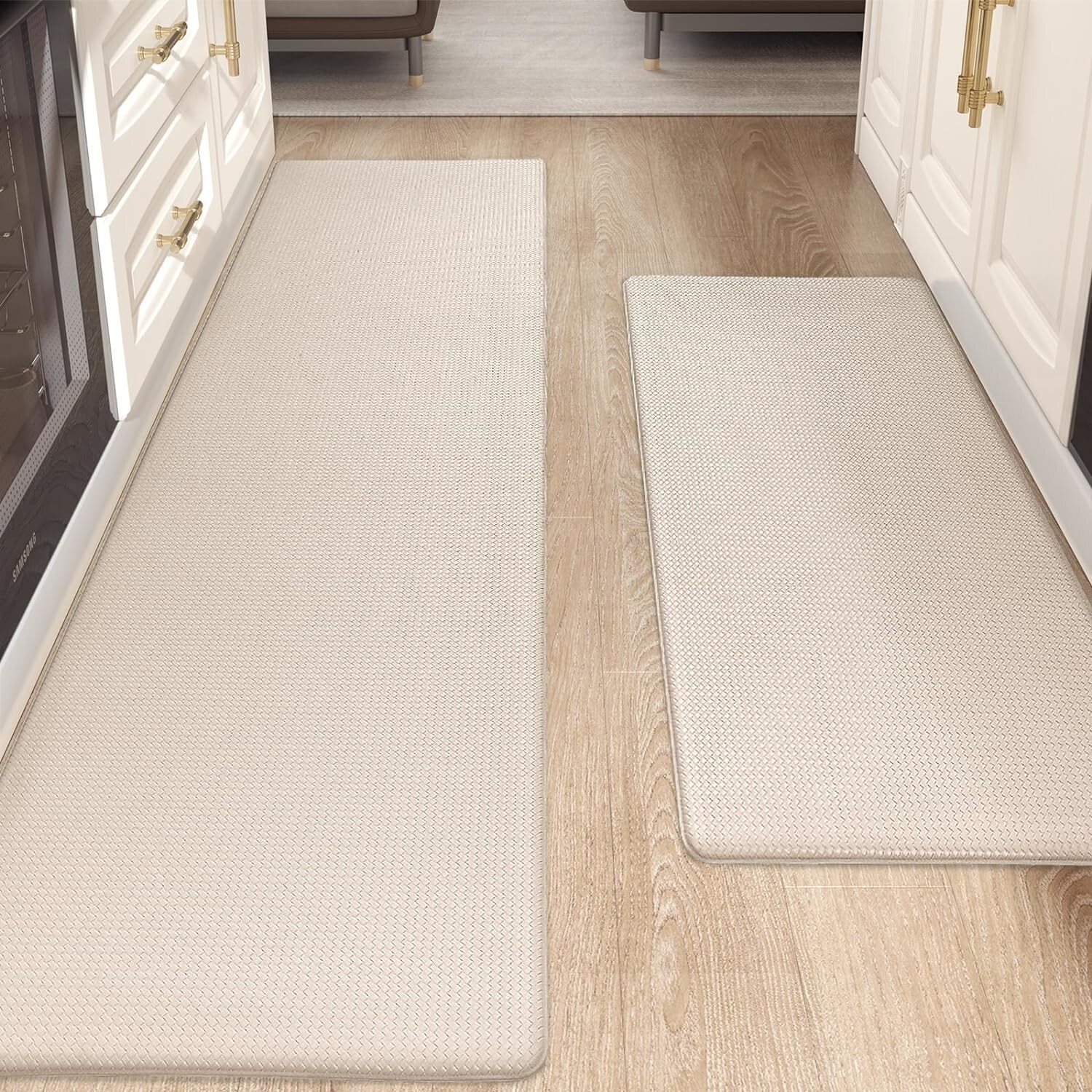 Comfortable Anti-Fatigue 17''x29'' + 17''x59'' Kitchen Mats - Easy Care