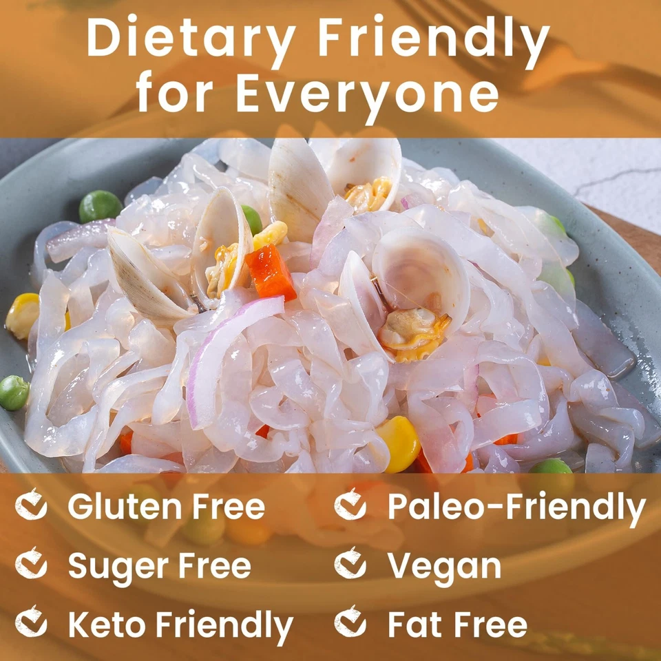 Hethstia Shirataki Noodle Low-Carb Pasta, 12 Packs Konjac Fettuccine Pasta Gl... - Image 4 of 4