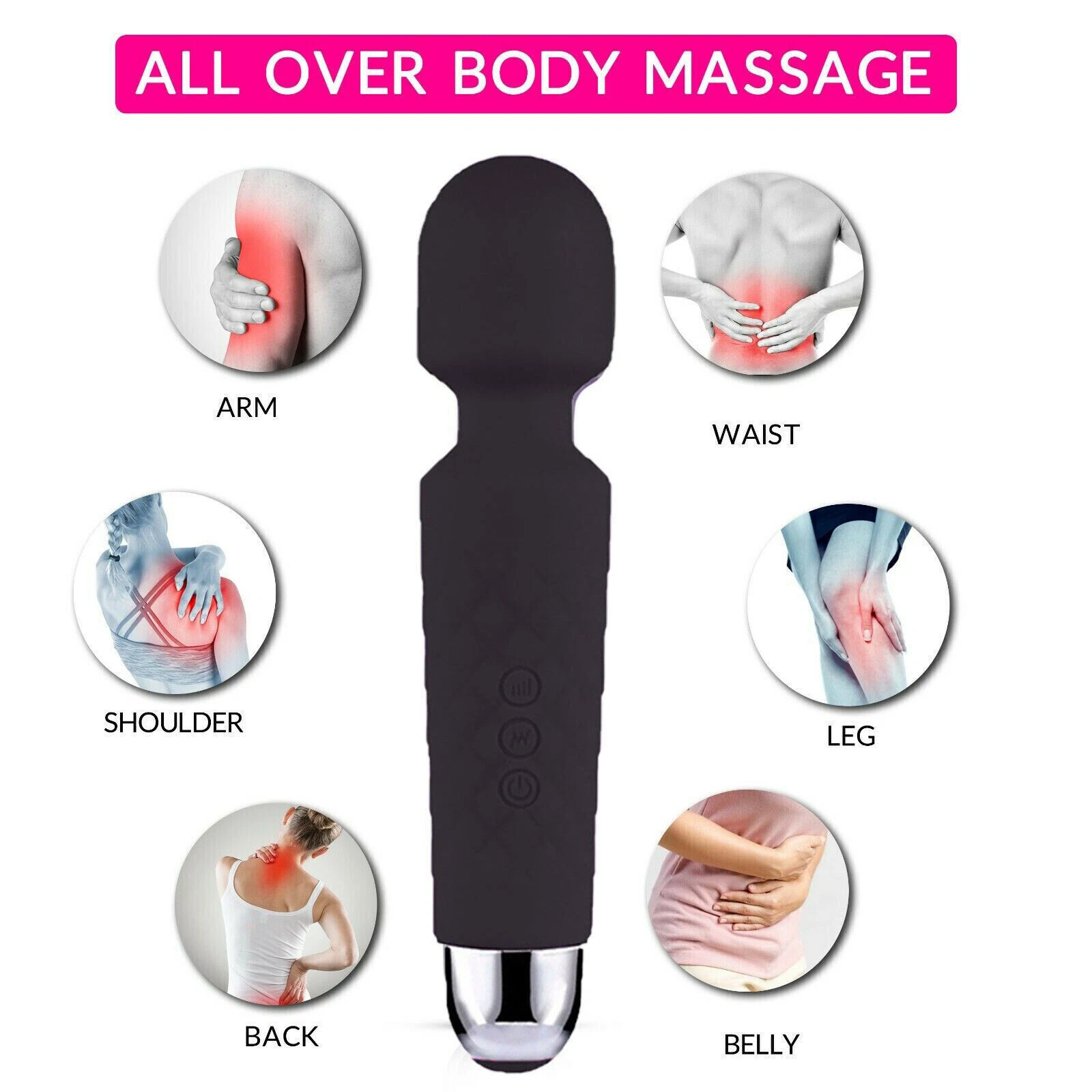 Handheld Massager 20 Speed Wand Vibrating Massage Magic Full Body Therapy Motor Handheld Massager 20 Speed Wand Vibrating Massage Magic Full Body Therapy Motor