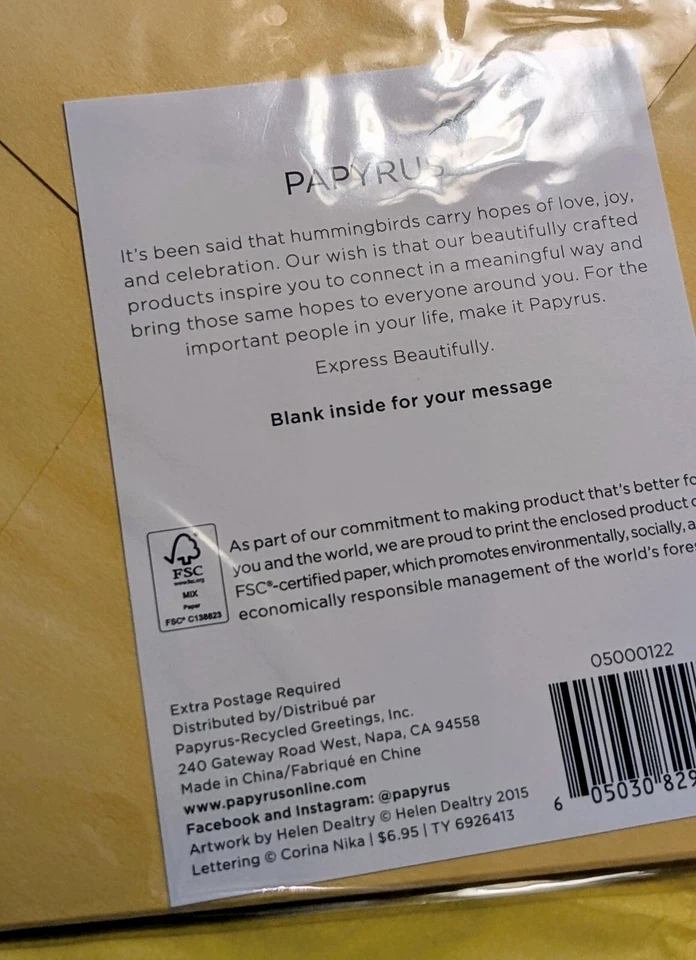 PAPYRUS Lot of 2 Thank You Greeting Cards -Floral, Embellished, Simple Clean New - Image 4 of 4