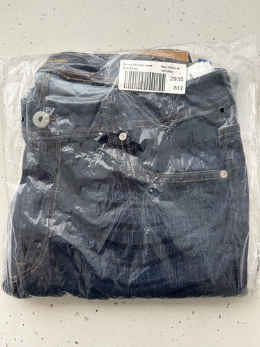 Pantalones de mezclilla Jack&Jones para hombre Liam originales ajustados súper elásticos 36"/34" L azules nuevos con etiquetas - Imagen 3 de 6