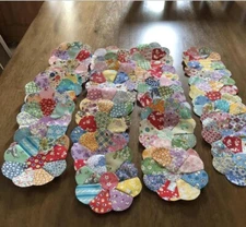 Set of 10 - 5” Scrappy Dresden Plates In 1930’s Repro Fabric