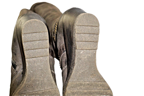Moda in Pelle grey leather and suede knee high zip up wedge boots uk 8. EU 41 - Picture 6 of 13