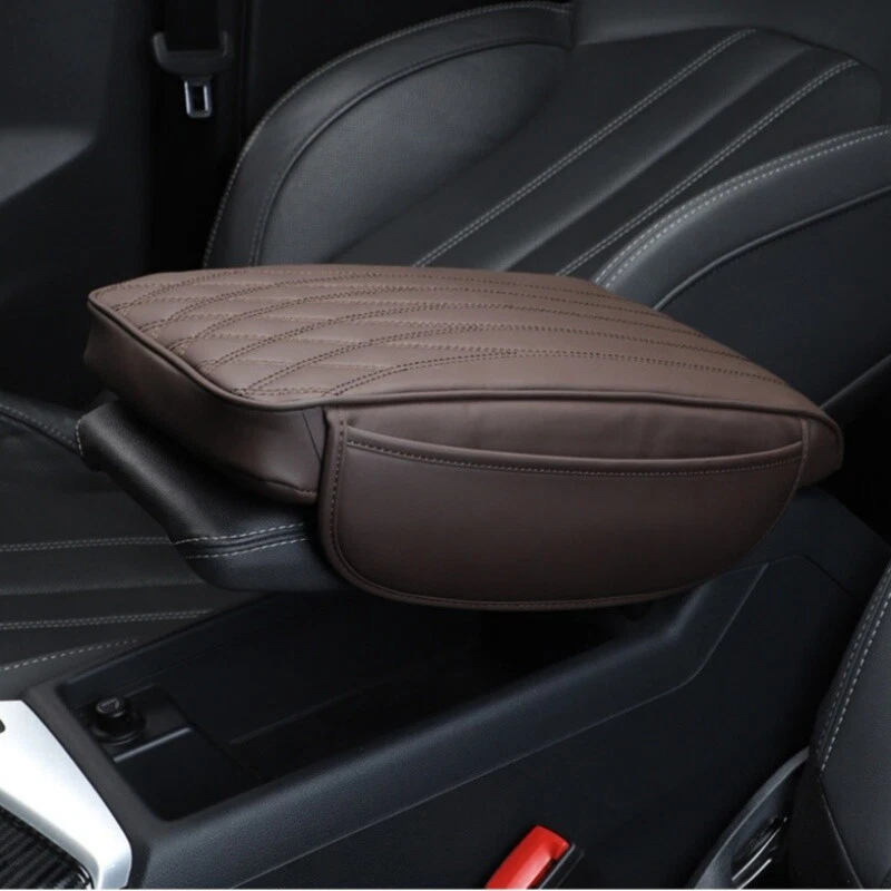 Car Armrest Cushion Cover Center Console Box Protector With Side Storage Pocket - Image 3 of 4