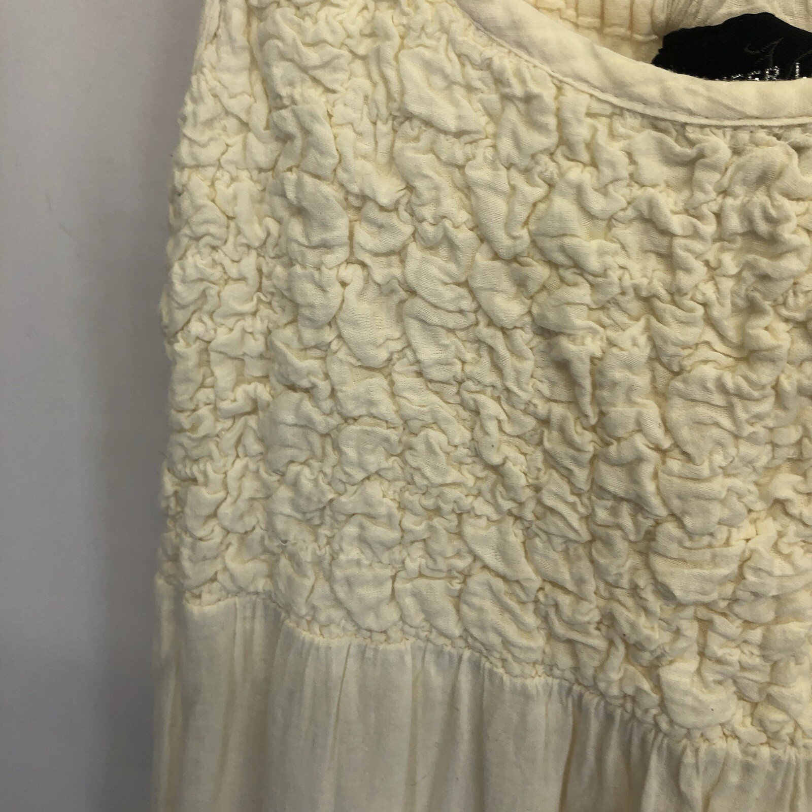 Jennifer Lauren White Cotton Sundress Shirred Top Sleeveless Size M