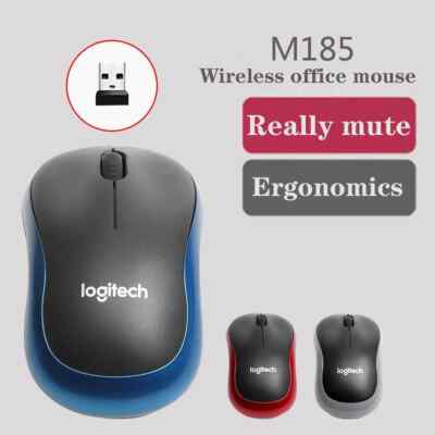 Logitech M185 Kabellose Mini Maus Klein Optisch Ergonomisch Laptop MAC PC Büro