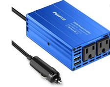 150W Car Power Inverter - DC 12V to 110V AC Converter with 3.1A Dual USB Power