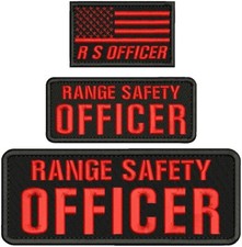 RANGE SAFETY OFFICER EMB PATCHES 4X10 AND 2X5...