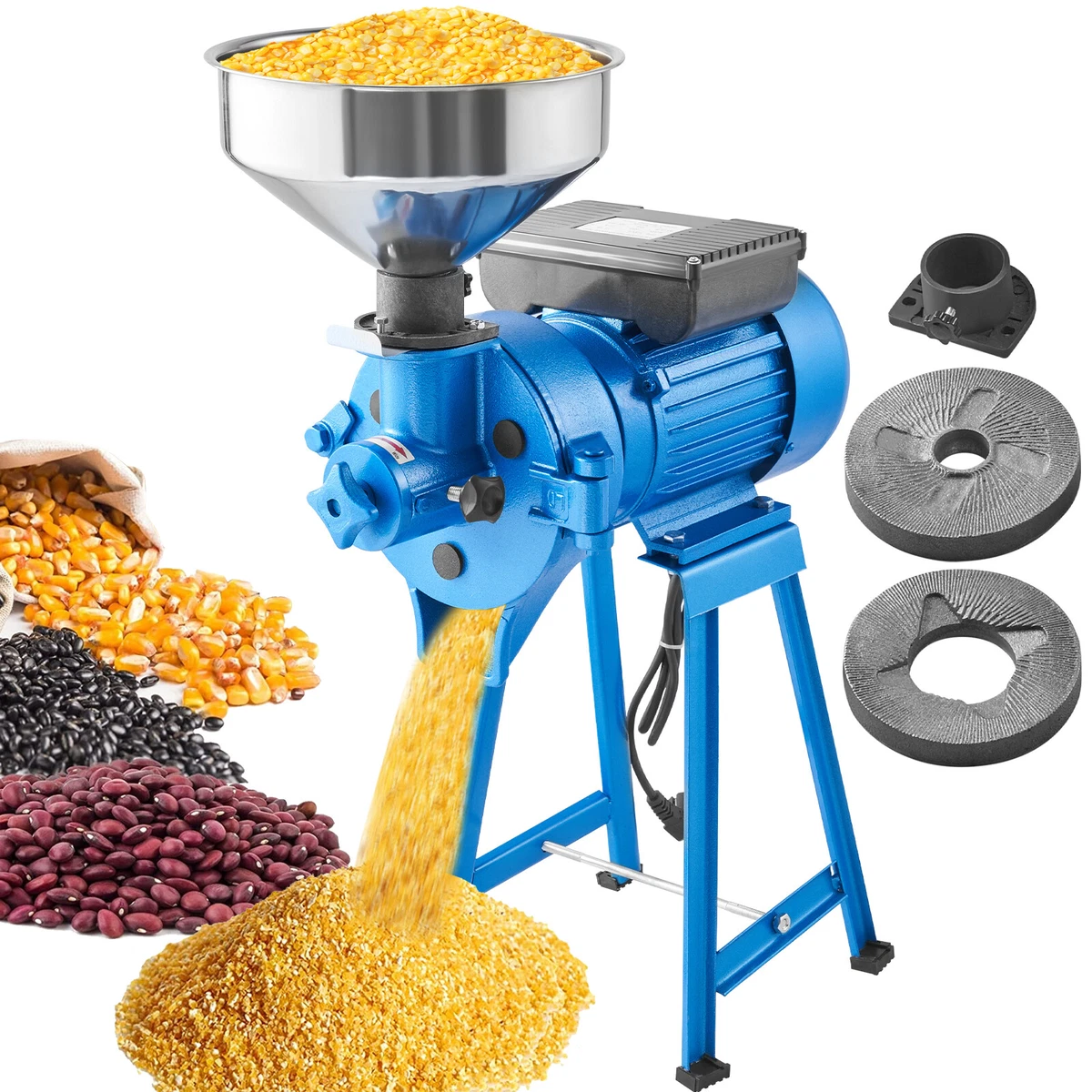 1000g Electric Grain Mill Grinder, High Speed 3750W Commercial