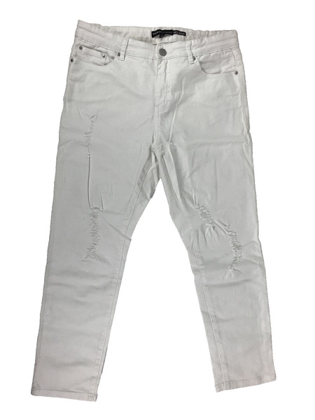 Premiun Crossroads Jeans White Size 12 Ankle Grazer Distressed Ripped Stretch