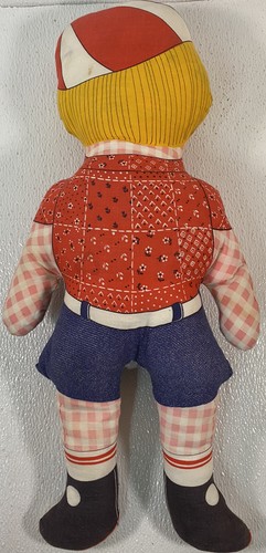 Vtg Gingham Print Boy & Girl Rag Dolls Cut  & Sew Fabric Toy Spring Mills 1974 - Picture 4 of 7