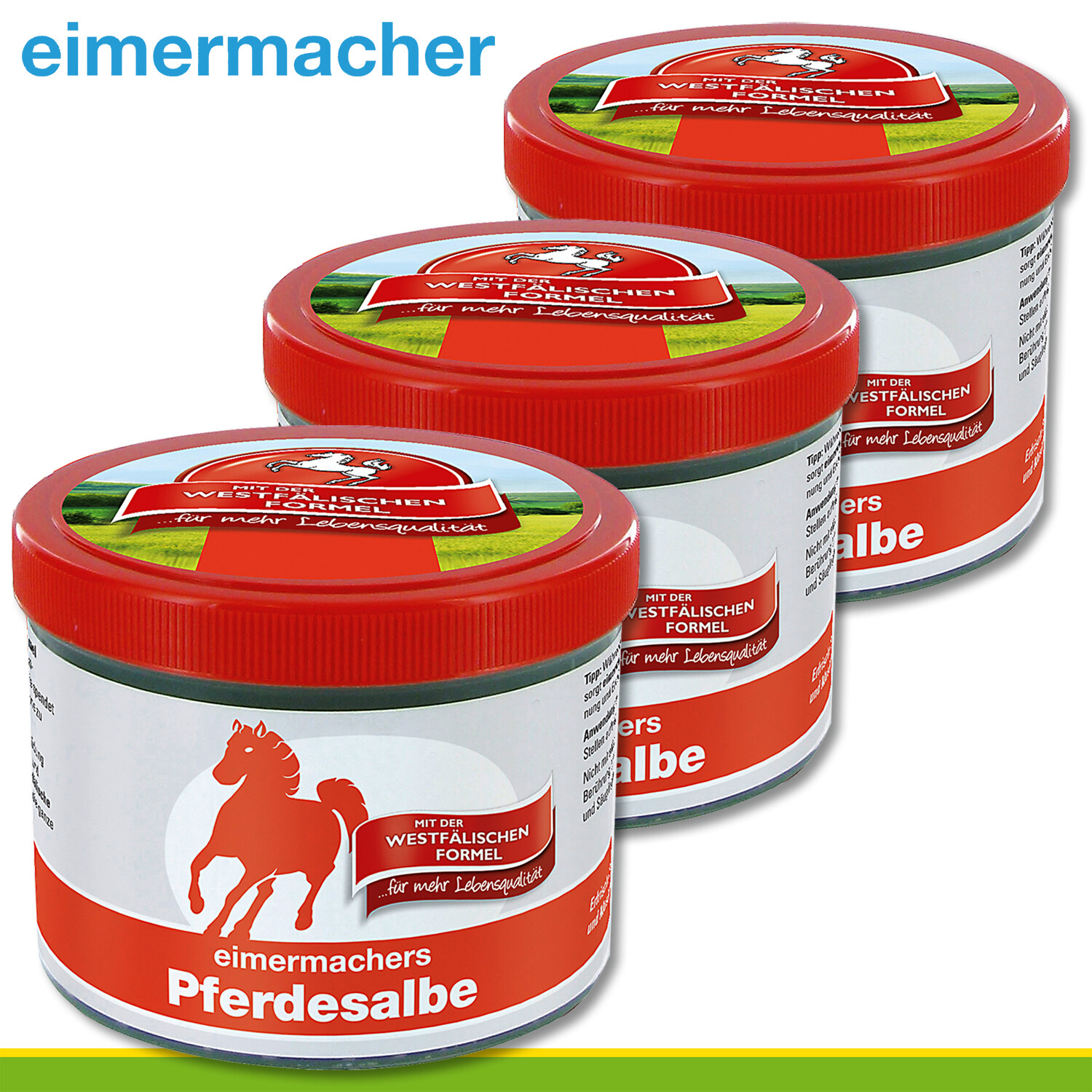 Kerbl 3x 500ml eimermachers Pferdesalbe Muskeln Pflege Sehnen Gelenke Sport