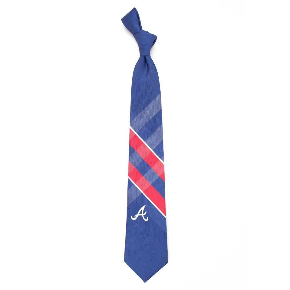 MLB Atlanta Braves Grid Necktie - Men's Tie - Baseball Tie  - Image 2 of 4