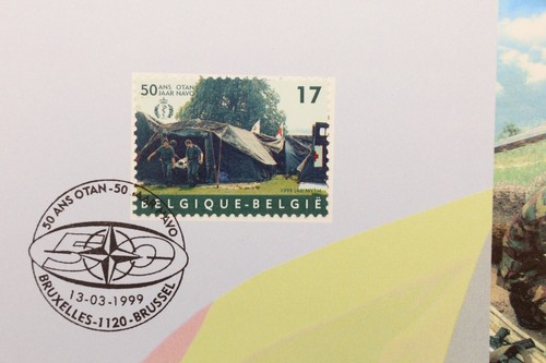 50 Years NATO Souvenir First Day Issue Stamps Belgium 1999 set (4a-e) sbe2861 - Picture 8 of 11