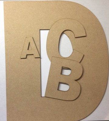 Holz hängend MDF Laser geschnitten Alphabet Arial Buchstaben & Zahlen, 9 mm stark Basteln