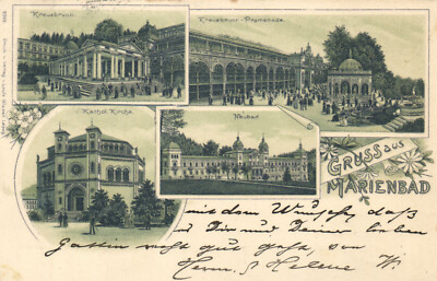 PC CZECHIA, MARIENBAD, NEUBAD, KREUZBRUNN, KIRCHE, Vintage Postcard (b54751)