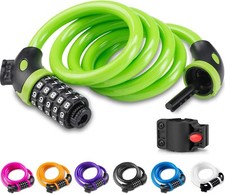 KITTZ Bike Lock Bicycle Locker Combination 5 Digit 120cm/12mm Green