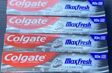 4 NEW Colgate MaxFresh w/whitening toothpaste Charcoal Mint 2.5 oz ea