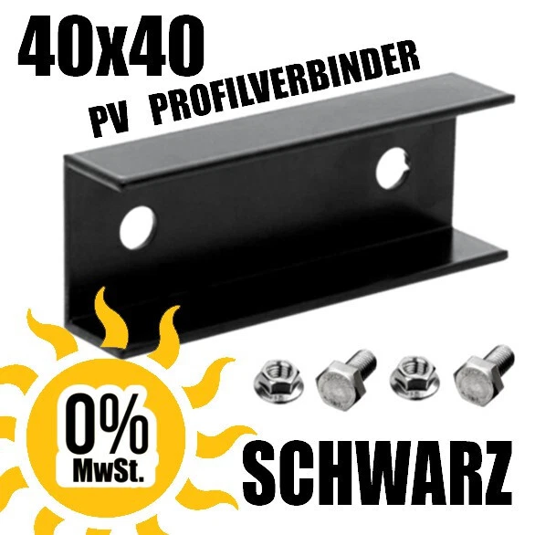 PVFORU Profilverbinder für 40x40 PV Solar Aluprofil Schienenverbinder C-Verbinder L-120
