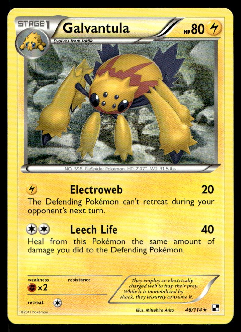 LP Galvantula [Black and White 46/114] Rare Pokemon TCG