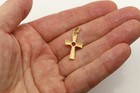 18k Cross Solid Yellow Gold Natural Red Sapphire Brilliant Color AAA — photo 6