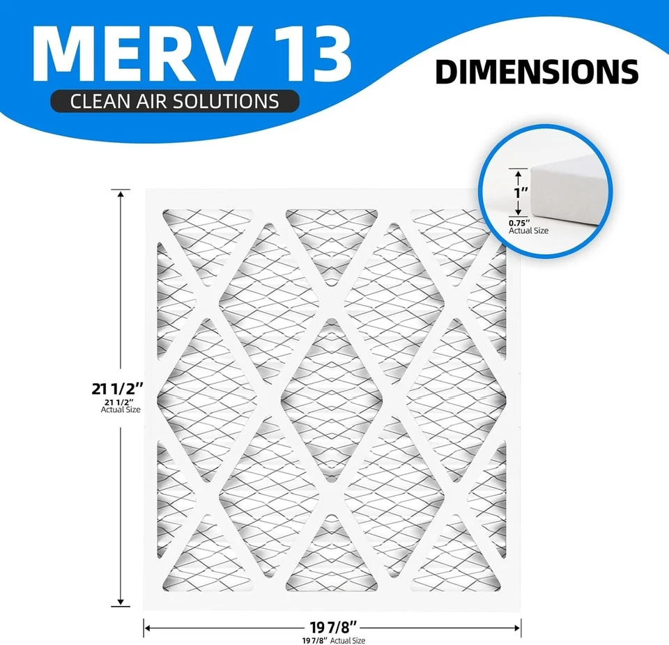 MERV 13 6-Pack  Air Filters 19 7/8"x21 1/2"x3/4" - Cleaner Air Guaranteed - Image 4 of 4
