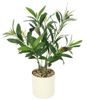 Olivenbaum Mit Schwarzen Oliven Im Topf KüNstlich 46Cm Kleine Kunstpflanze