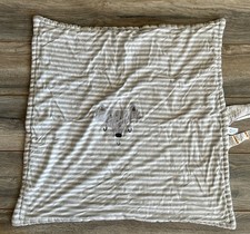 Gerber Organics HELLO Fox Baby Blanket Gray White Stripe Security Lovey
