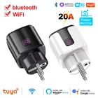 WiFi 20A Socket With Power Monitoring Tuya Smart EU Plug Timer Child Lock Outlet
