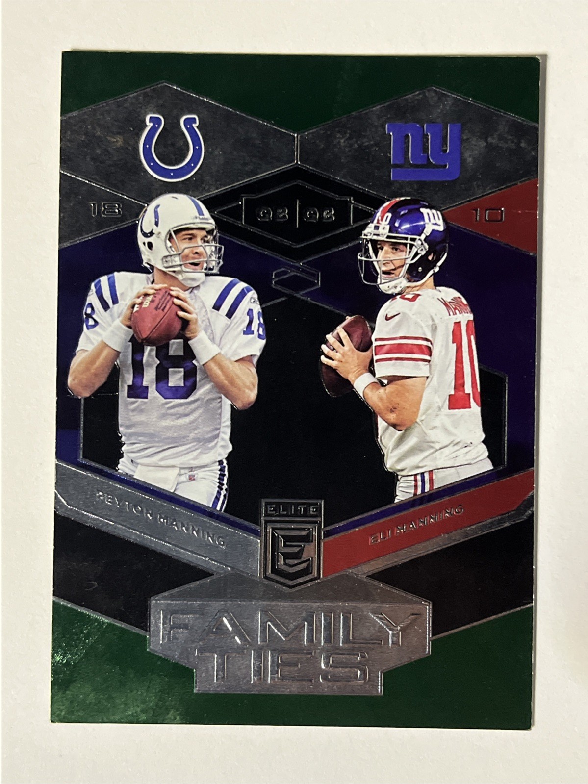 2017 Panini Elite Family Ties Peyton Manning Eli Manning #3 Colts Giants