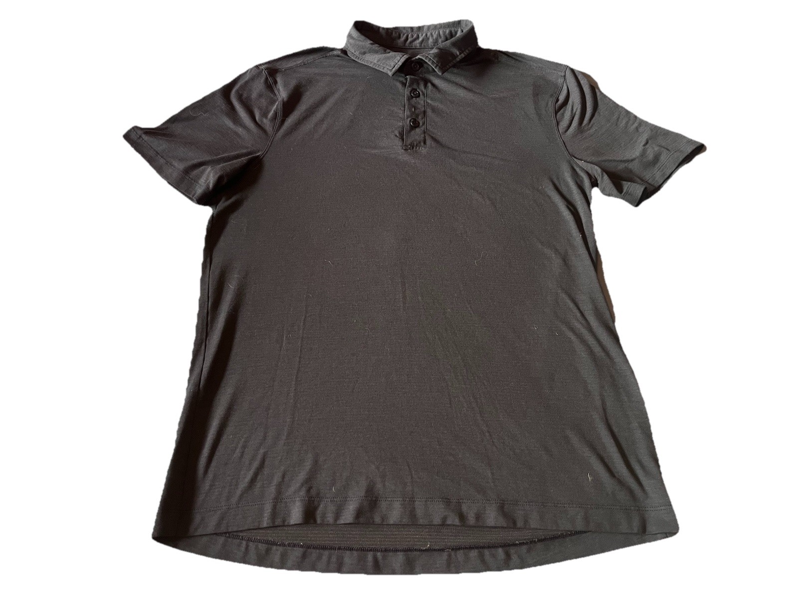Lululemon Polo Shirt Mens Medium Blue Metal Vent Tech Performance Golf Stretch
