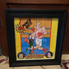VINTAGE 1980'S NINTENDO POWER PUNCH-OUT 1/2 METAL TRASH CAN FRAMED WALL ART