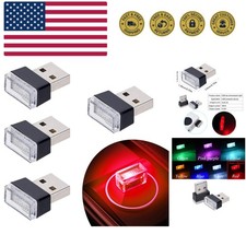 4pcs Red Usb Car Interior Atmosphere Lamps Universal Mini Led Usb Lights For... 4pcs Red Usb Car Interior Atmosphere Lamps Universal Mini Led Usb Lights For...