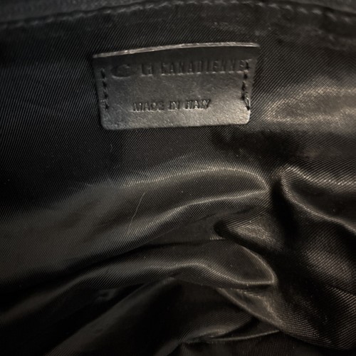 LA CANADIENNE Black Patent Leather Double Handle Bag Made In Italy - Picture 9 of 11